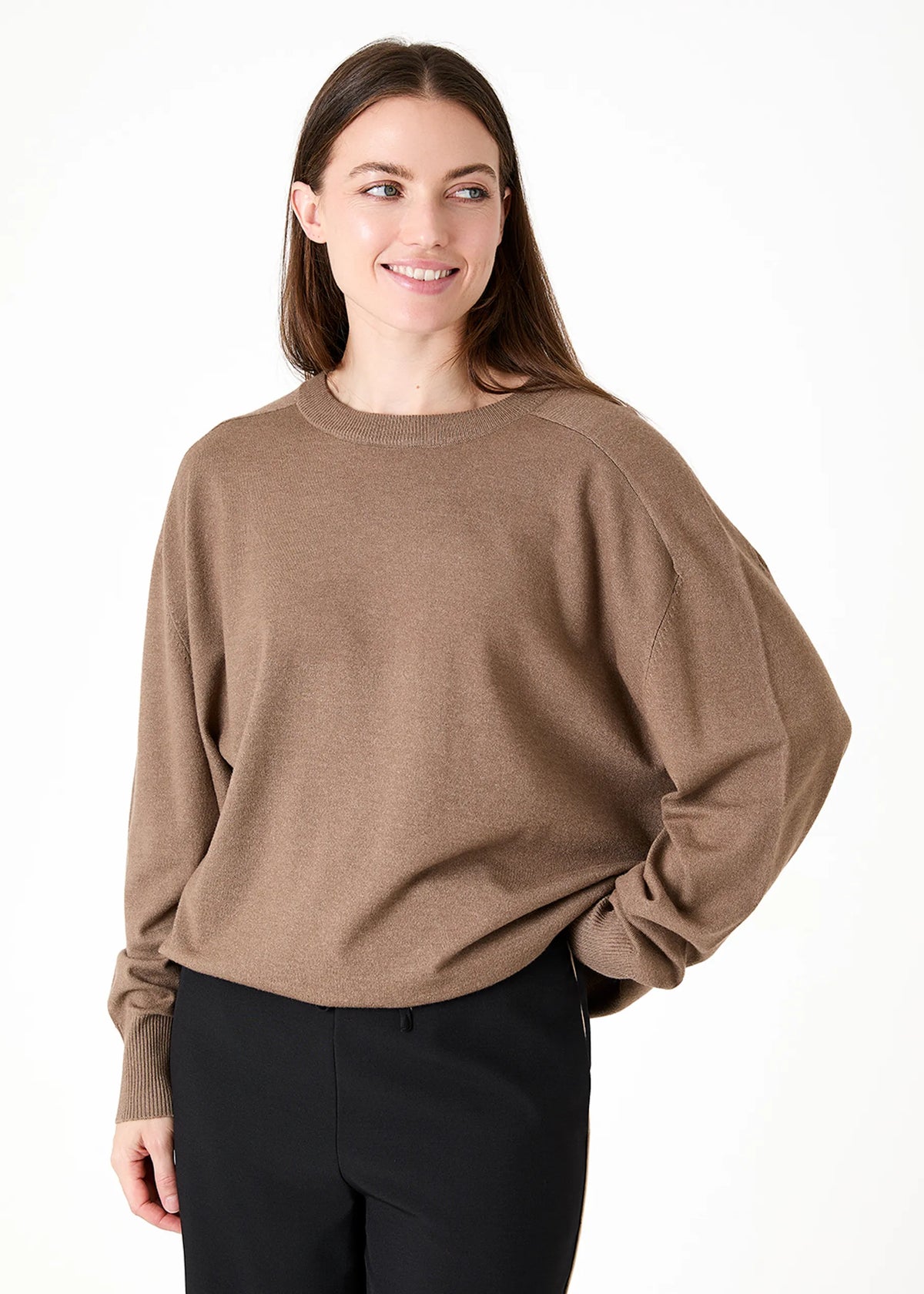 Mink, Super Soft Oversized Crew Neck Jumper