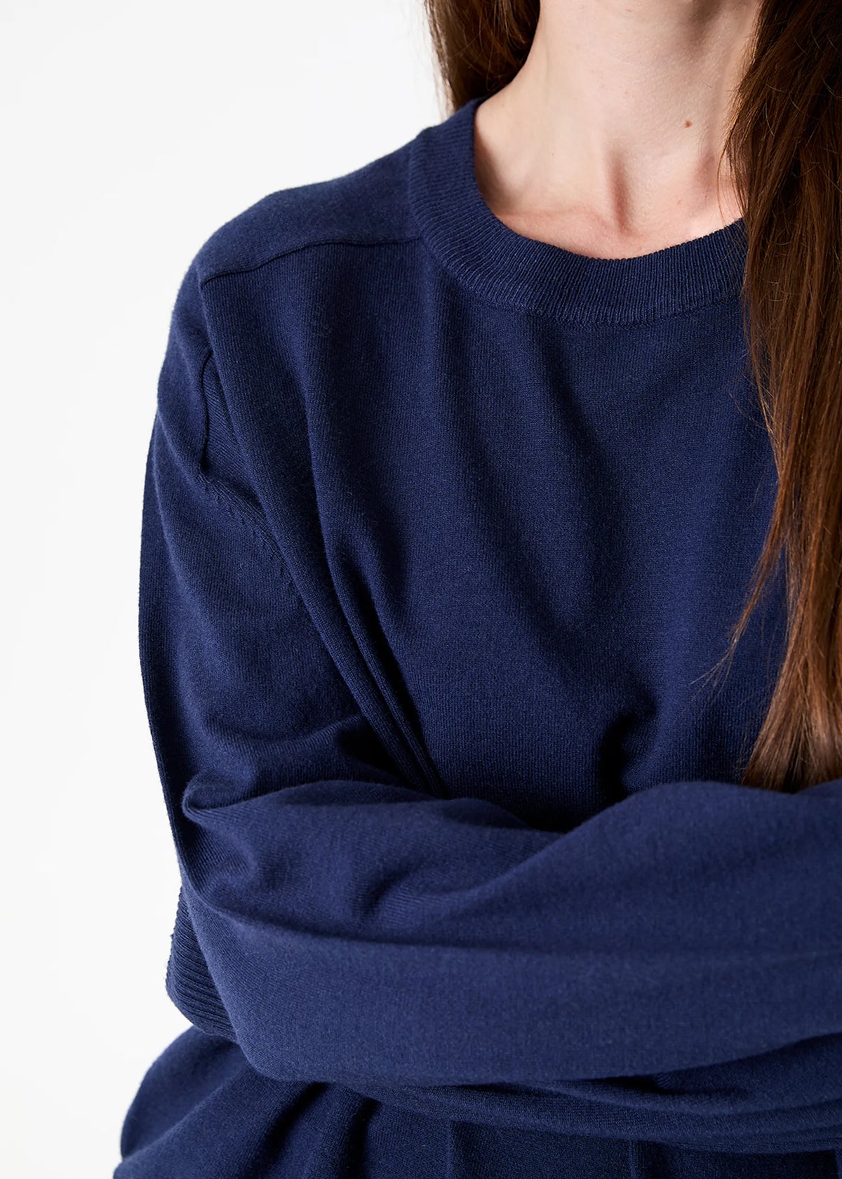 Navy, Super Soft Oversized Crew Neck Jumper