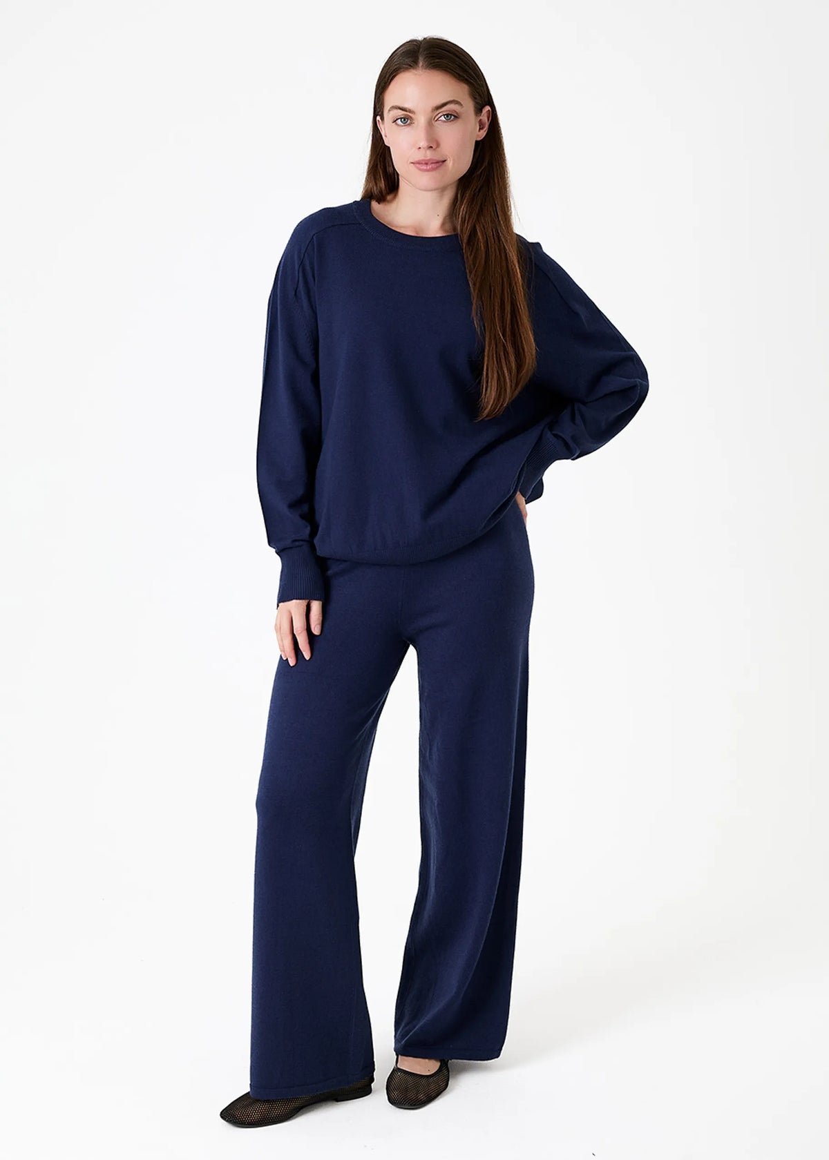 Navy, Super Soft Oversized Crew Neck Jumper