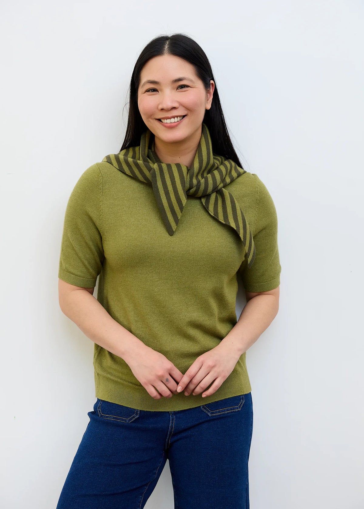 Forest, Soft Striped Triangle Scarf