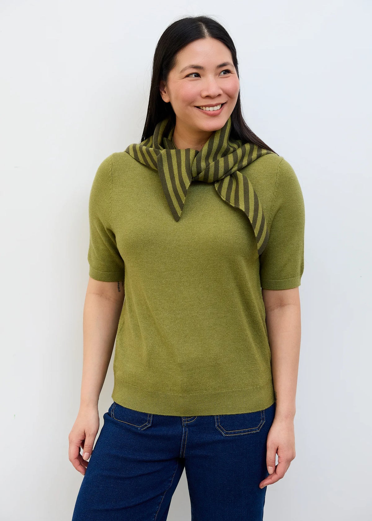 Forest, Soft Striped Triangle Scarf