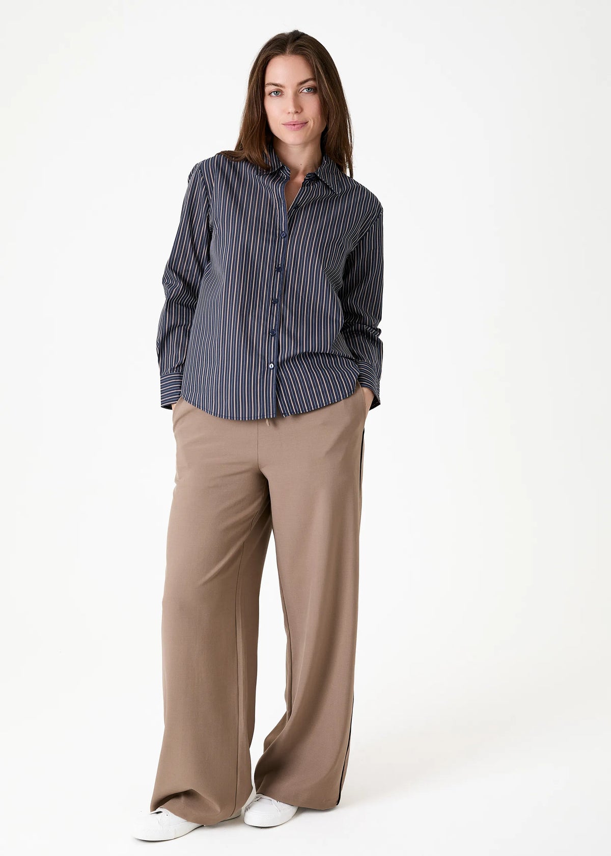 Dark Mixed Stripe Collar Shirt