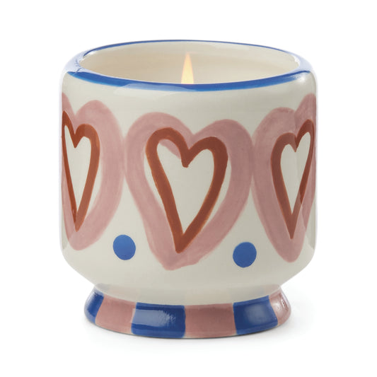 A Dopo! Hearts Ceramic Candle - Rosewood Vanilla
