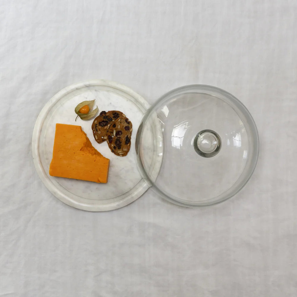 Glass Cloche with Marble Base - Small