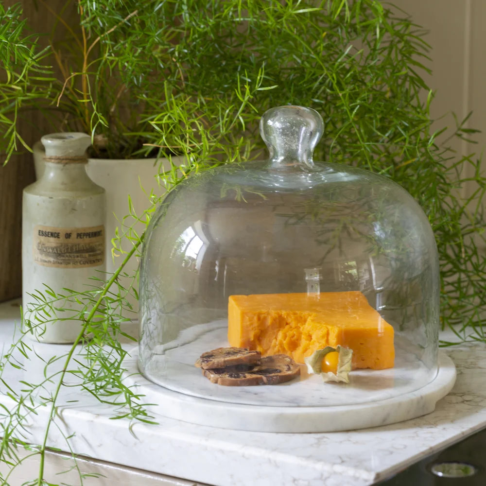Glass Cloche with Marble Base - Small