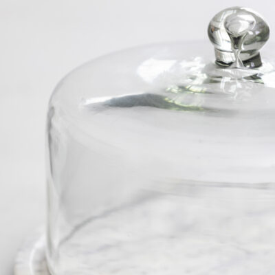 Glass Cloche with Marble Base - Large