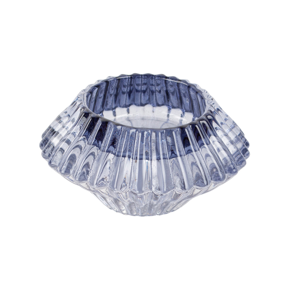 Duo Glass Candleholder - Blue