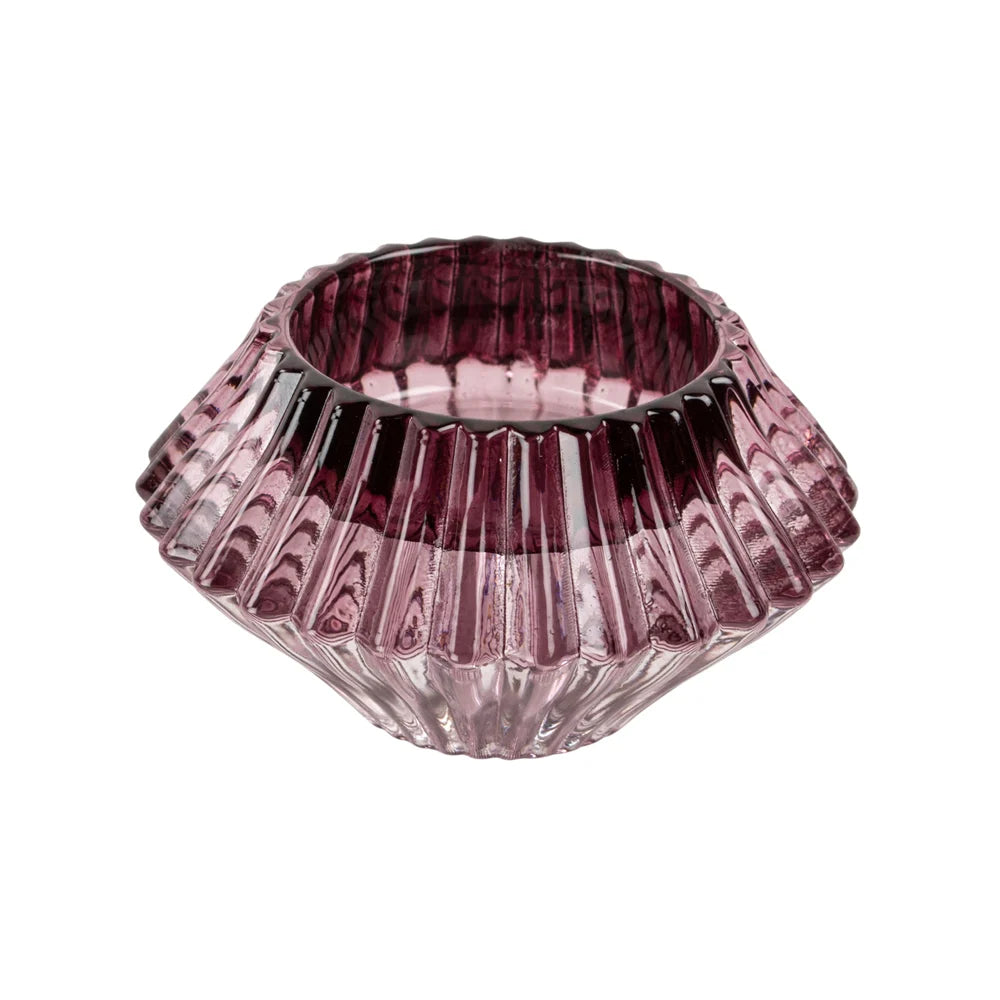 Duo Glass Candleholder - Amethyst