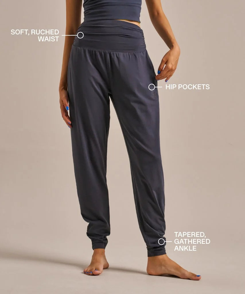 Grace Storm Navy Bamboo Yoga Pants