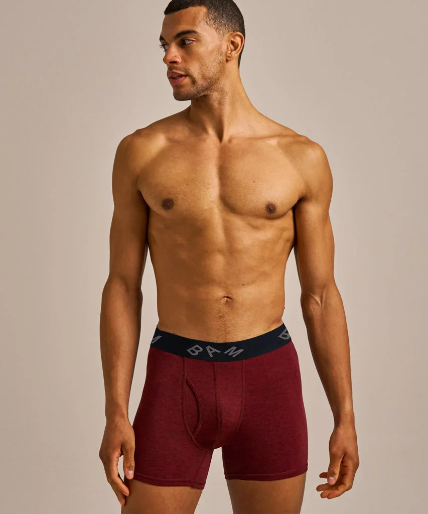 Regular Fitted Air Bamboo Boxers - Pack of 3 (Oxblood)