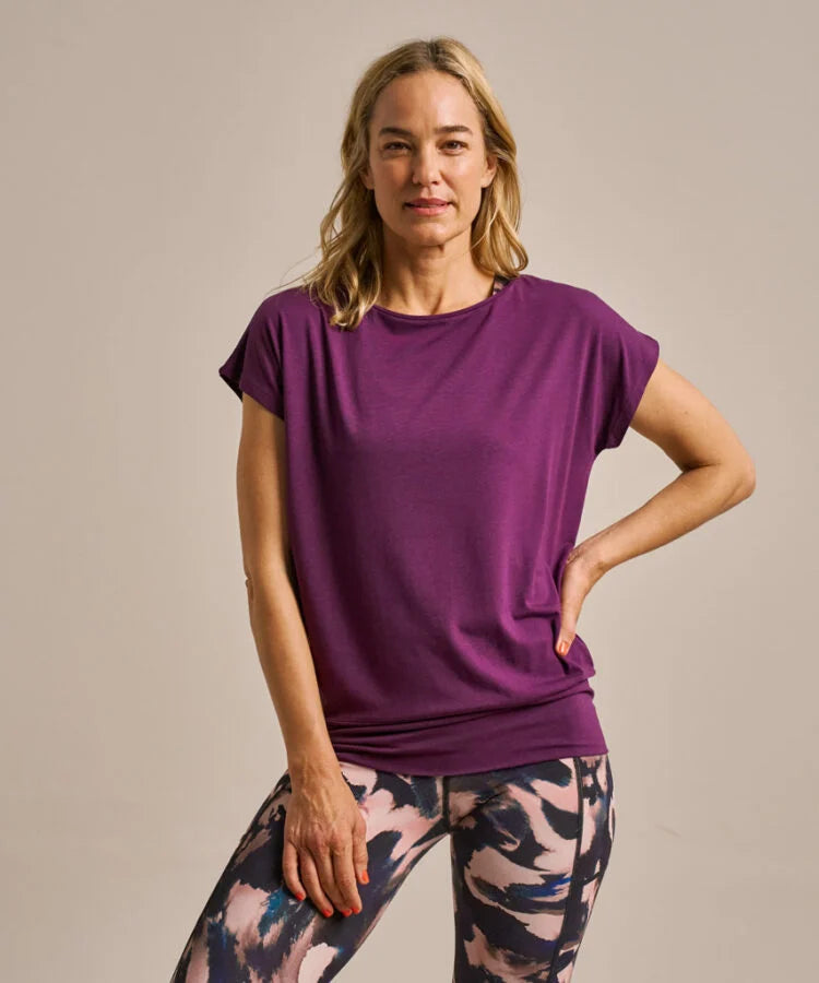 Damson, Short Sleeve Flow Top