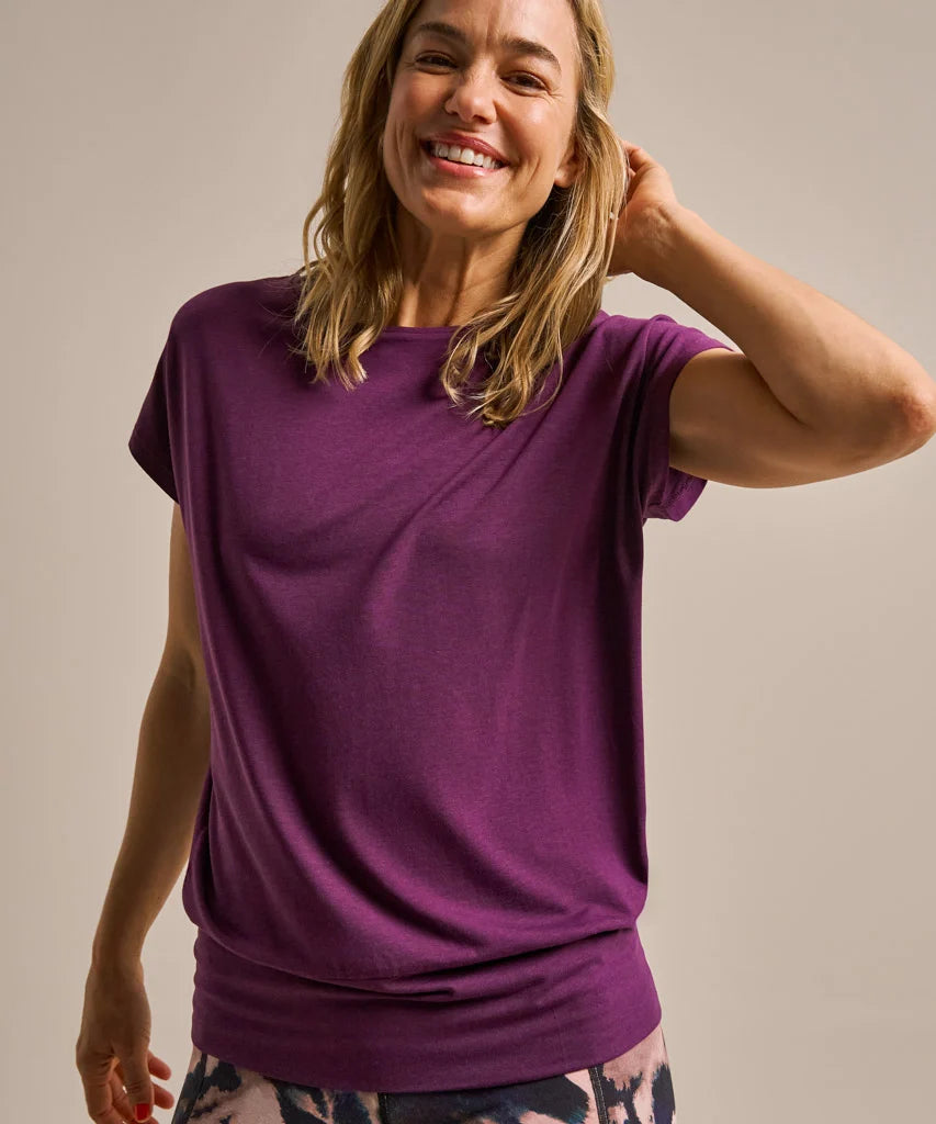 Damson, Short Sleeve Flow Top
