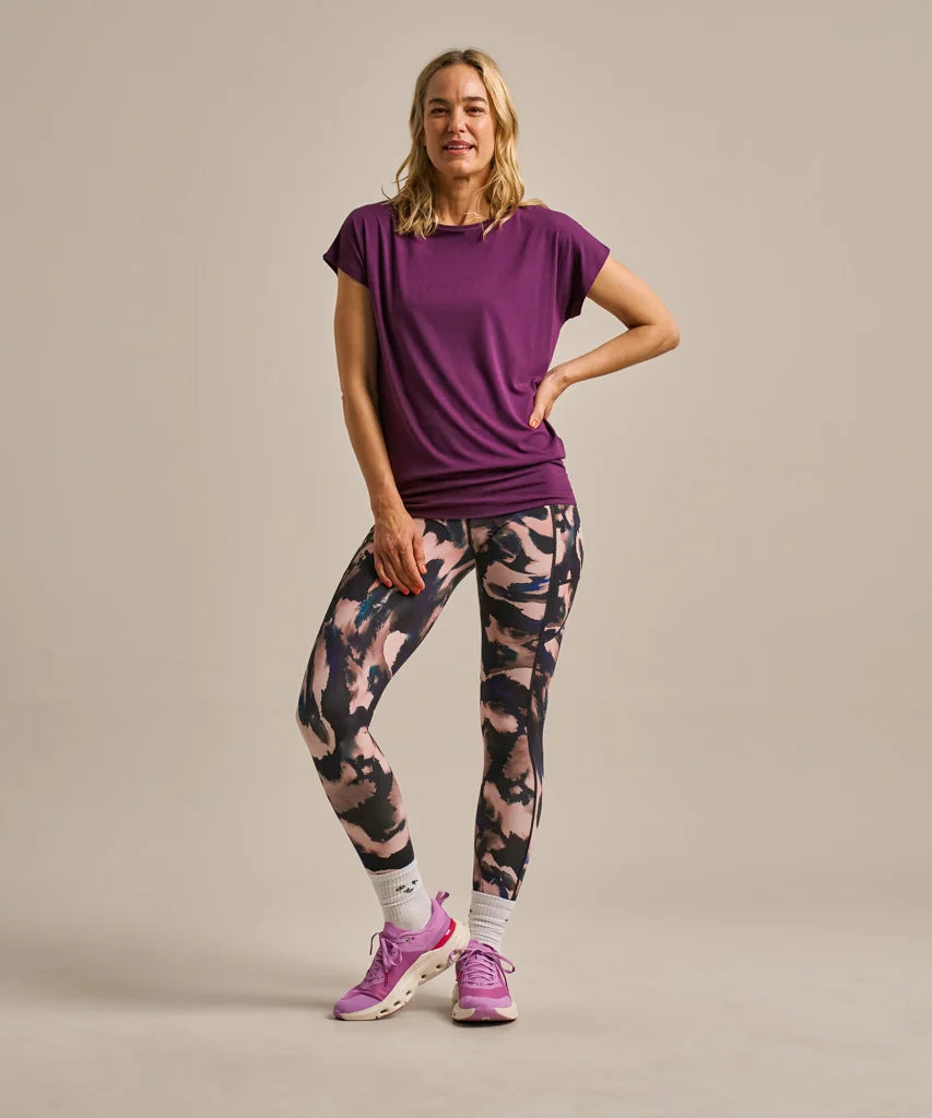 Damson, Short Sleeve Flow Top