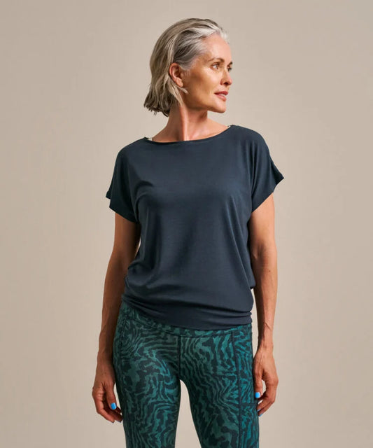 Mariner Navy, Short Sleeve Flow Top