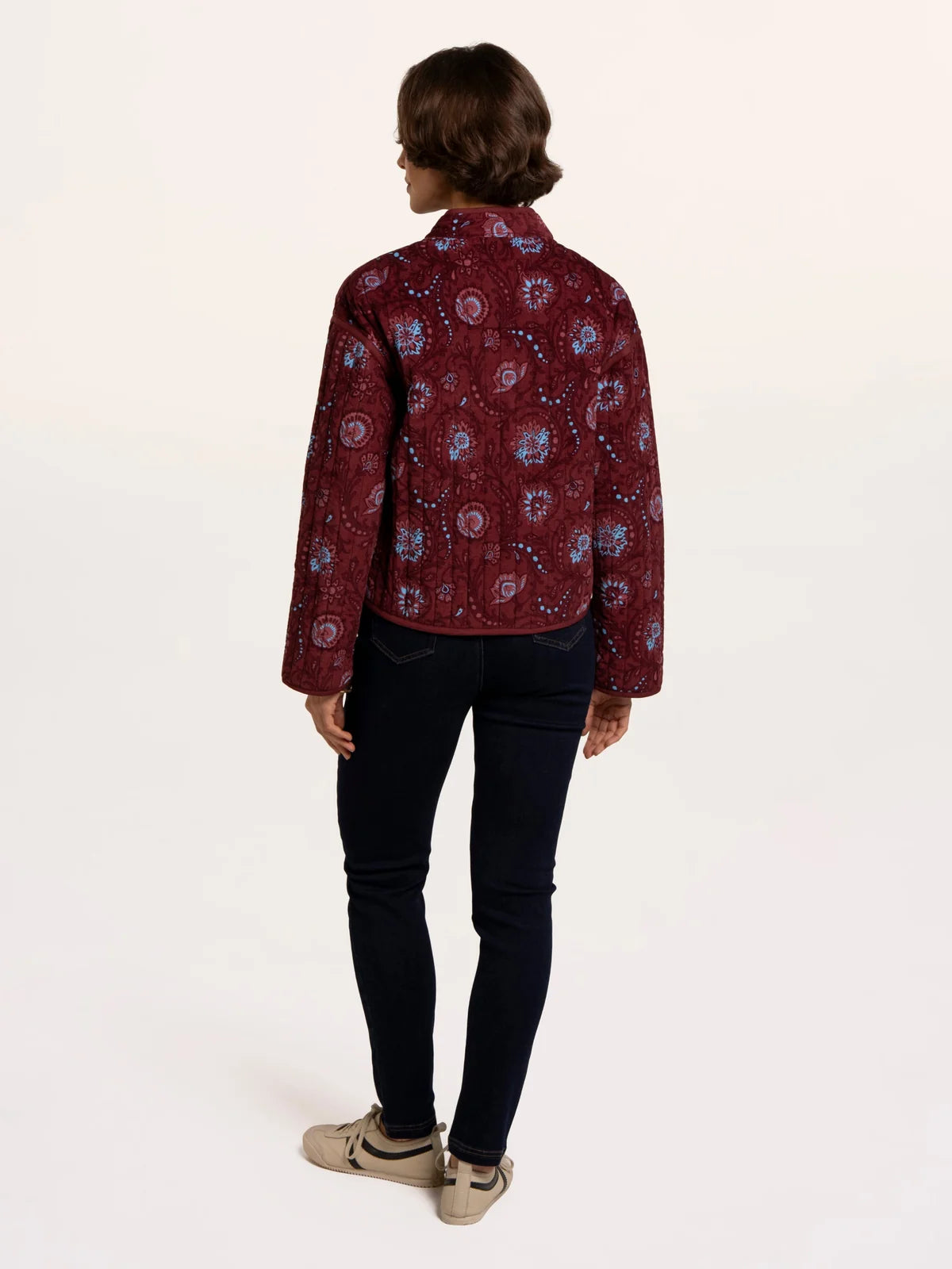 Plum Quilted Tie Front Jacket