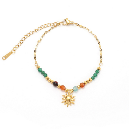 Natural Bead & Sun Bracelet
