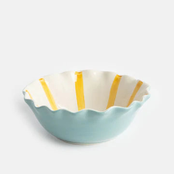 Blue Scallop Edge Bowl