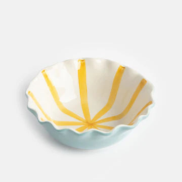 Blue Scallop Edge Bowl