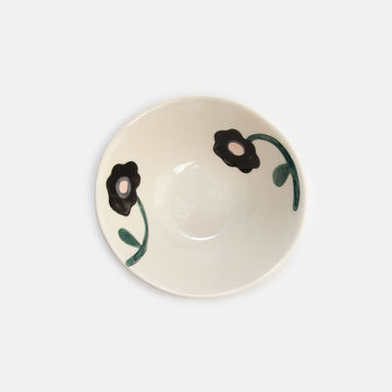 Blue Stripe & Flowers Small Bowl