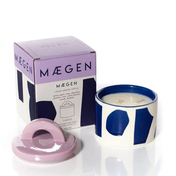 Pablo Pot, Crisp Green Apple Candle (Lilac & Navy)