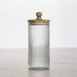 Tall Ribbed Storage Jar