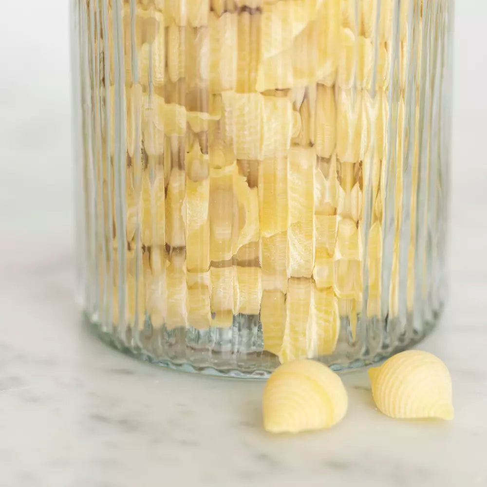 Tall Ribbed Storage Jar
