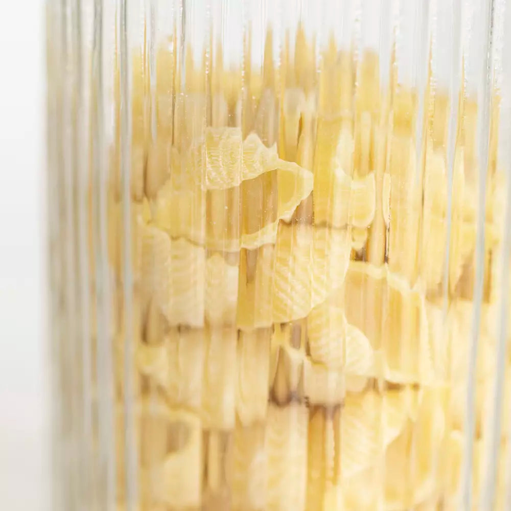 Tall Ribbed Storage Jar