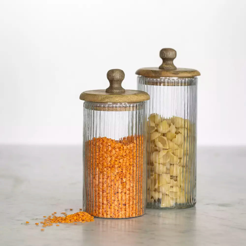 Ribbed Storage Jar