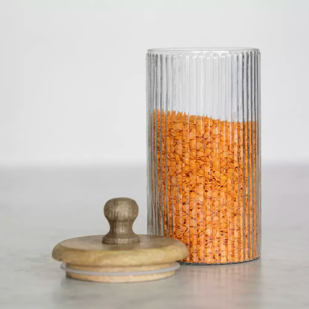 Ribbed Storage Jar