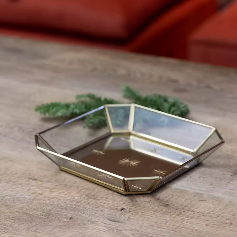 Tray with Gold Etched Stars