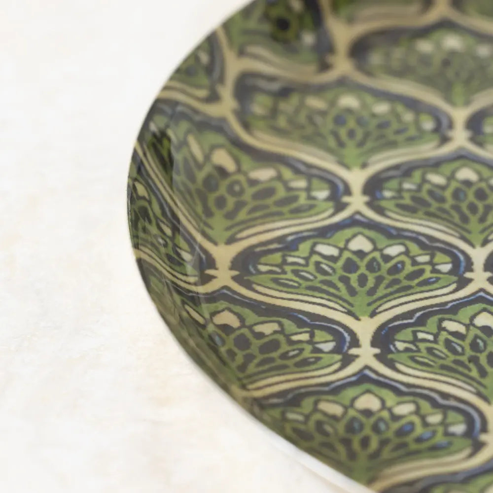 Round Peacock Design Tray