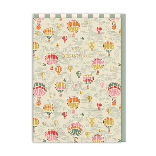 Hot Air Balloons, New Beginnings - Card