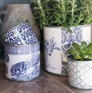 Tin Planters - Flora Botanica - Delft Blue