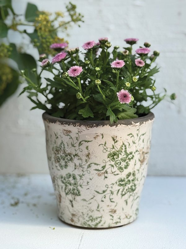 Old Dutch Cachepot - Green Floral