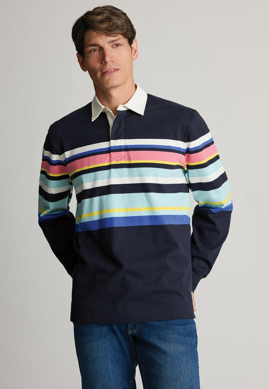 Cononley Navy Stripe Rugby Shirt