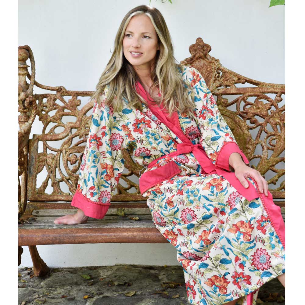 Floral Garden Print Dressing Gown