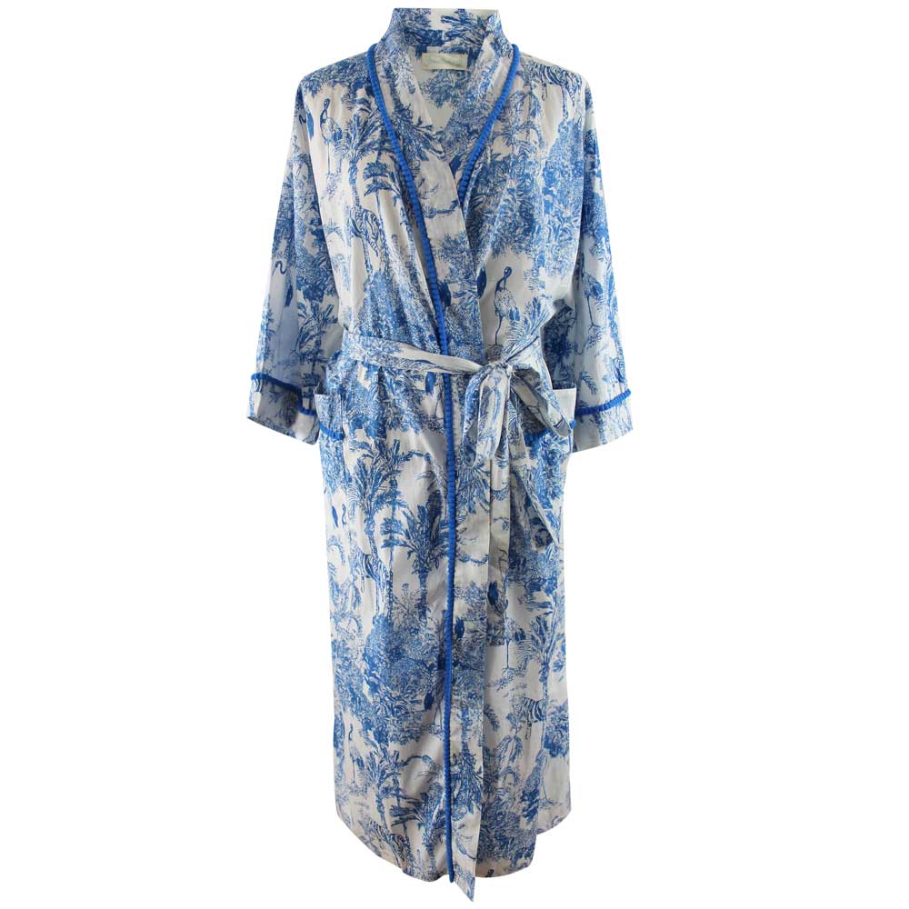 Blue & White Toile Dressing Gown