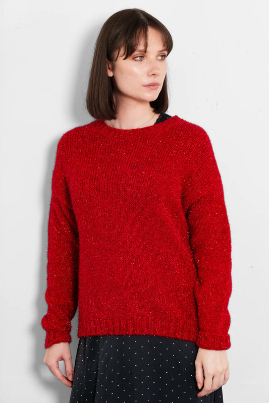 Verity, Wool Blend jumper - Red Tinsel