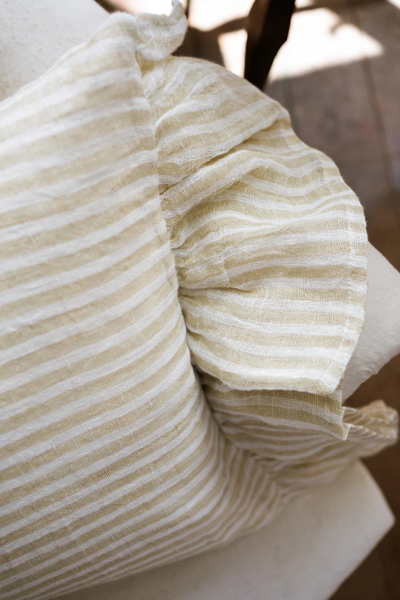 The Salcombe Ruffle Cushion - Antique Cream