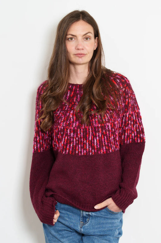 Tilda, Wool Blend jumper - Berry/Pink