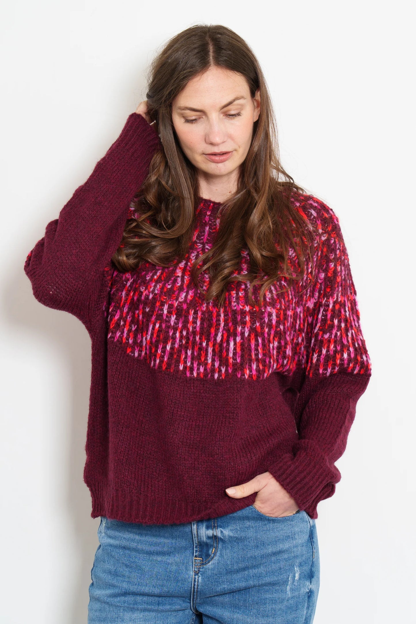 Tilda, Wool Blend jumper - Berry/Pink