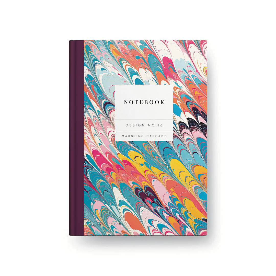 Kaleido Hardback Notebook - Design No. 16, Marbling Cascade