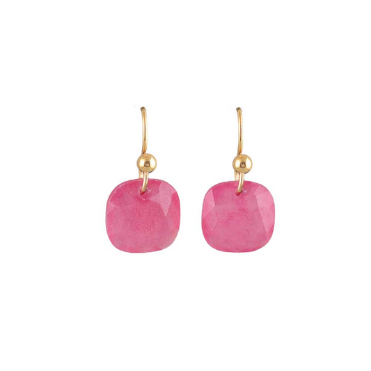 Rose Pink Natural Stone Earrings