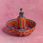 Woven Bowl - Green & Navy