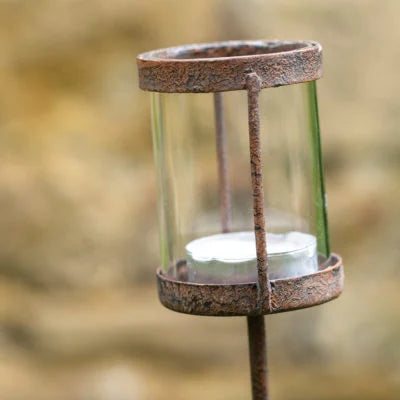 Garden T-Light Holder with Glass