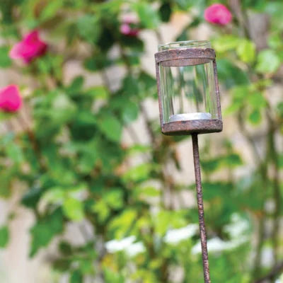 Garden T-Light Holder with Glass