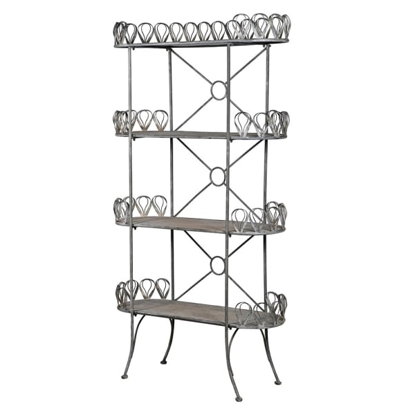 Ribbon Edge Distressed 4 Tier Stand