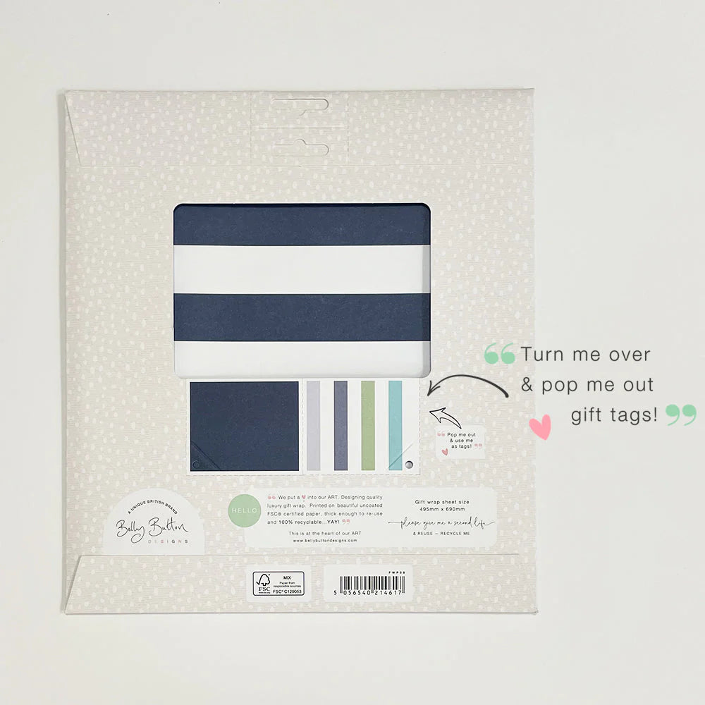 Blue Stripes & Balloons Eco Flatwrap Pack