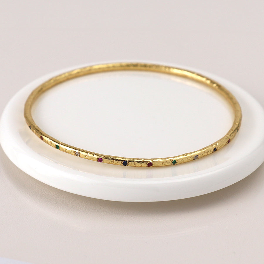 0082 - Luxury Gold Plated Rainbow Bangle