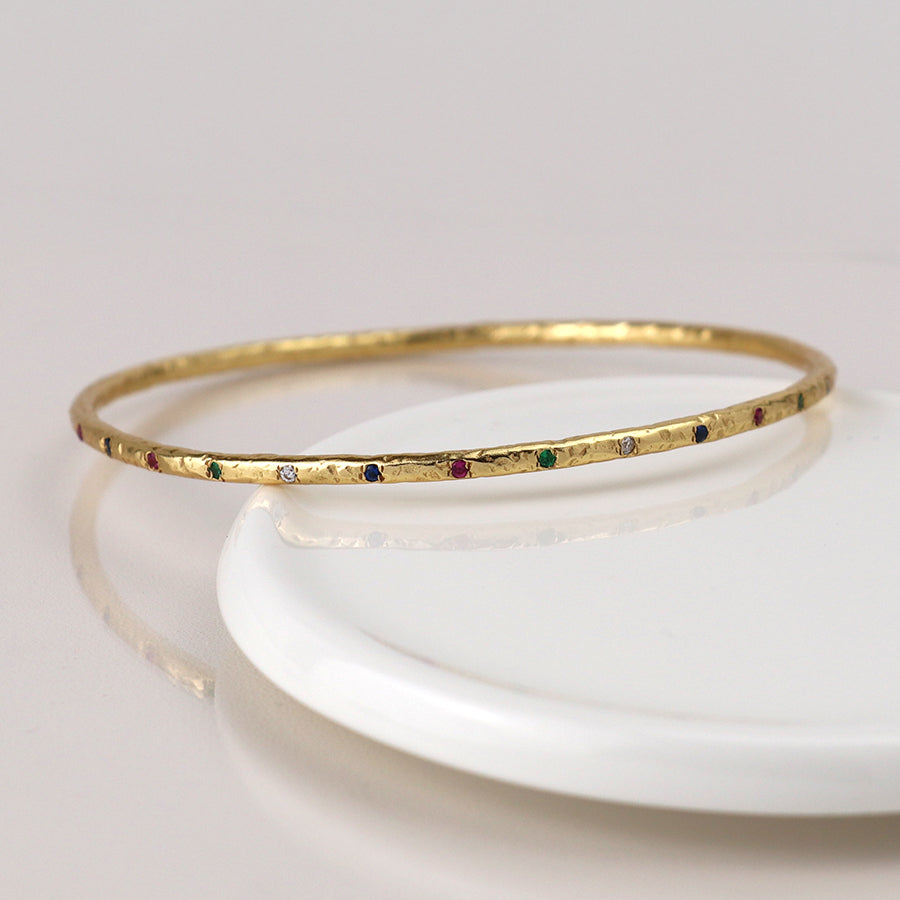 0082 - Luxury Gold Plated Rainbow Bangle